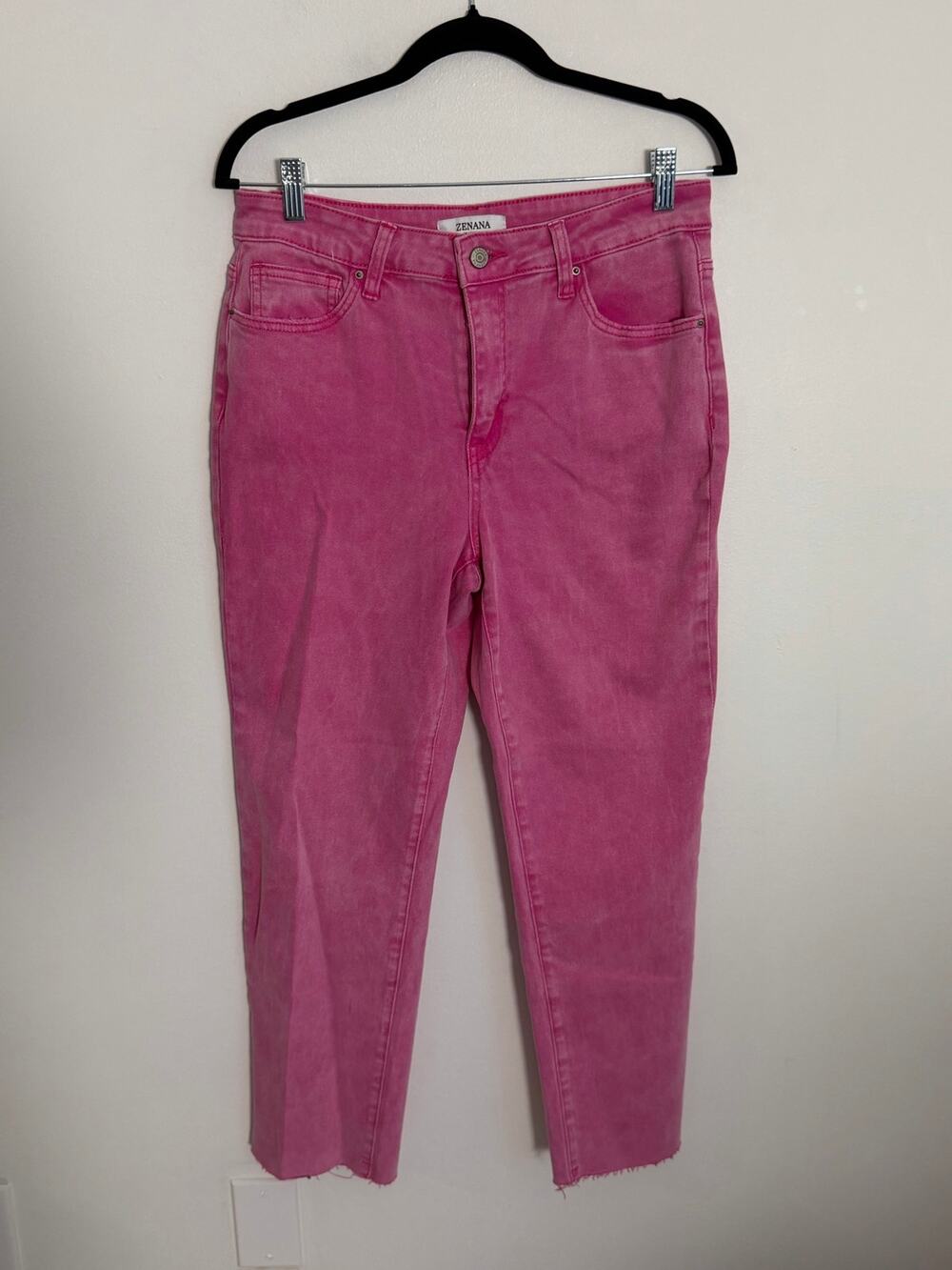 Zenana Jordie High Rise Straight Leg pink Jeans NWT size large
